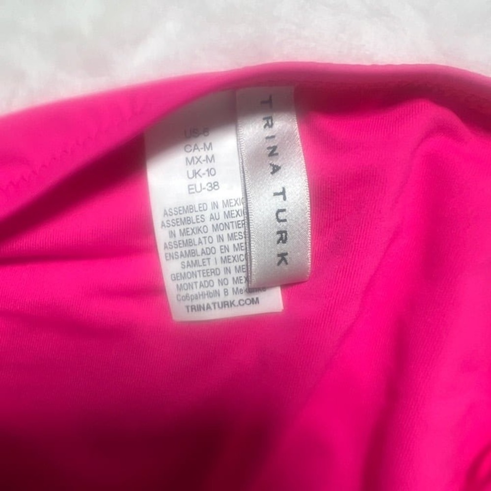 Trina Turk Hot Pink Flounce Off The Shoulder Bikini Set 6 - Picture 7 of 7